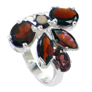 Real Gemstones Faincy Faceted Garnet rings