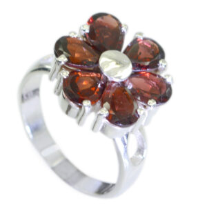 Real Gemstones Faincy Faceted Garnet rings
